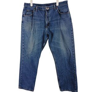Wrangler Mens Jeans Relaxed Fit Straight Leg 40X30 Cotton Blue Denim 976T1DR